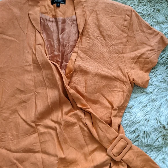 Vintage orange wrap dress - Picture 3 of 7